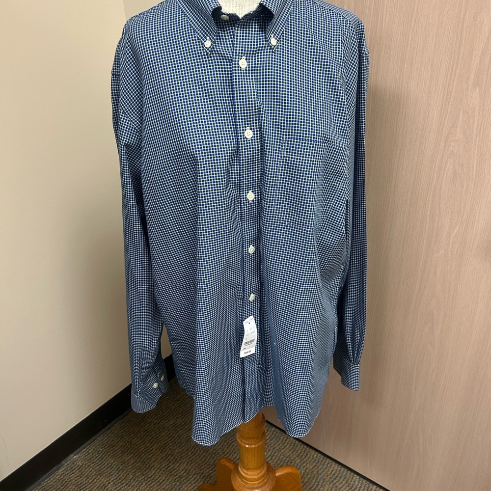 Brooks Brothers Navy Checkered Button Down Shirt
